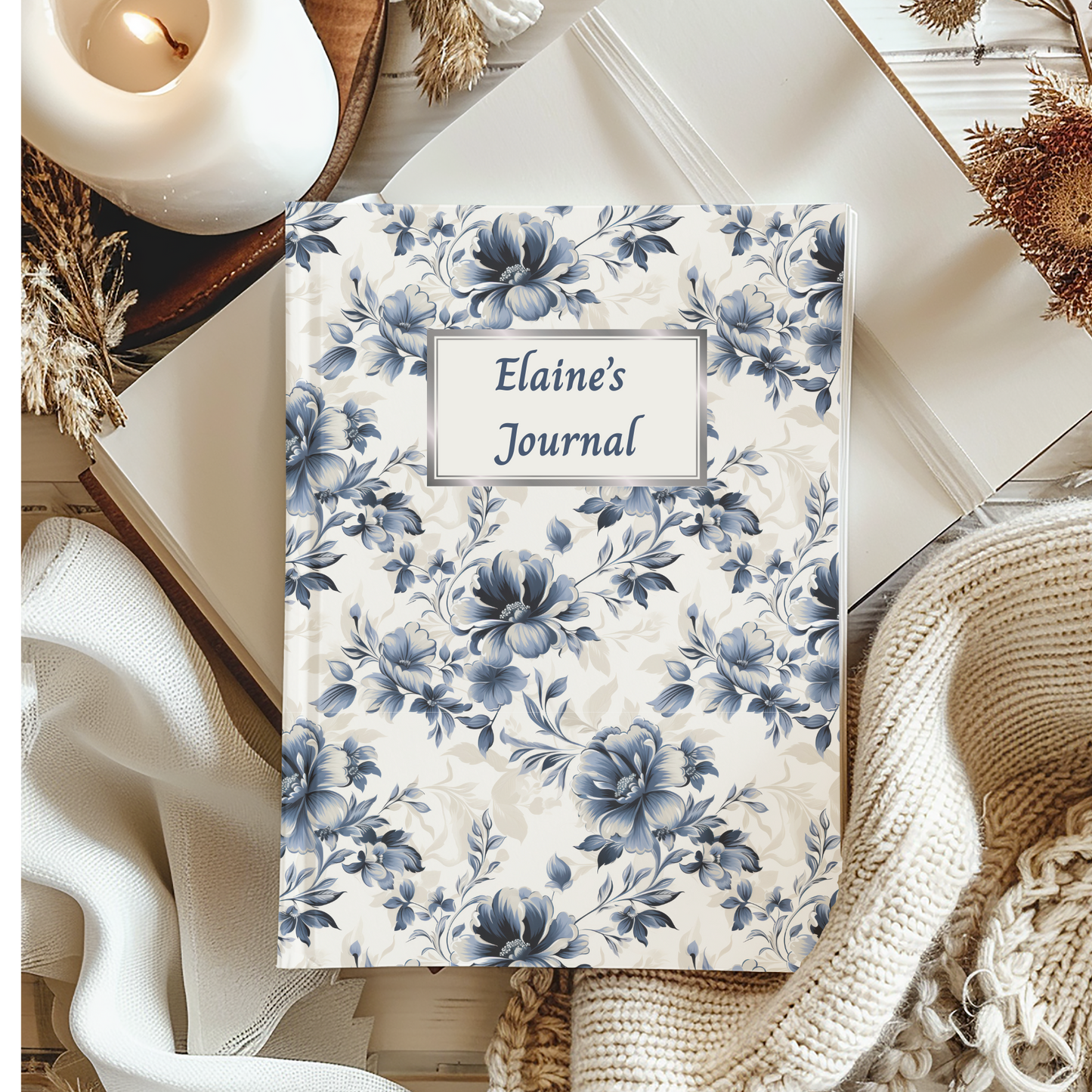 Gebundenes Notizbuch mit Blumenmuster, elegantes Notizbuch, Tagesplaner, Sammelalbum, Geschenk für Autoren, Studenten, Blumendesign