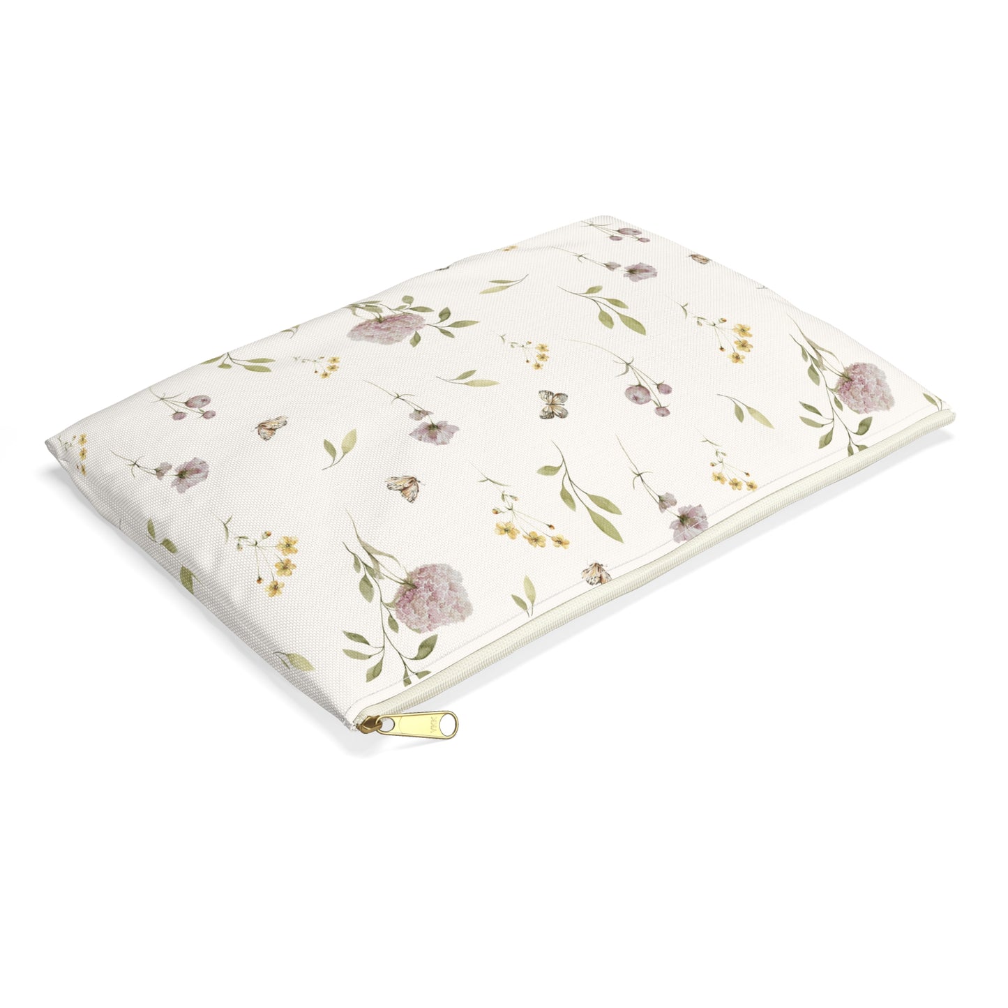 Floral-patterned mattress protector on a white background