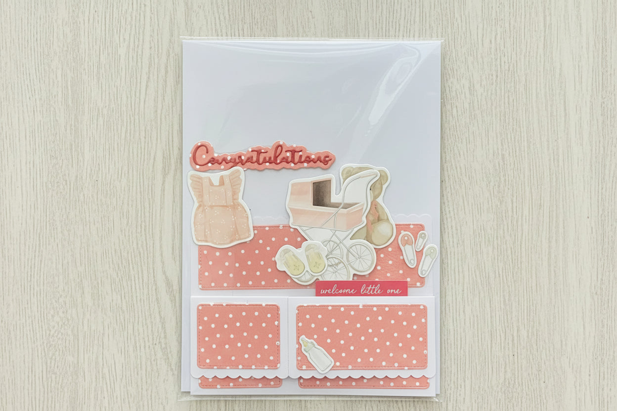 Handmade 3D Pop-Up Baby Card | Gift Card Holder