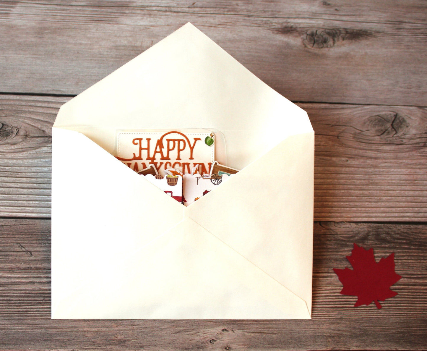 Handmade 3D Pop-Up Thanksgiving Card | One of a Kind