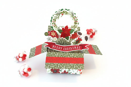 Tarjeta de Navidad 3D Pop-Up hecha a mano | Tarjetero de regalo
