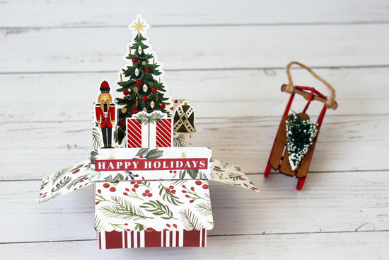 Tarjeta de Navidad 3D Pop-Up hecha a mano | Tarjetero de regalo