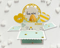 Pop-up card with bee design and 'bee mine' text on a white background