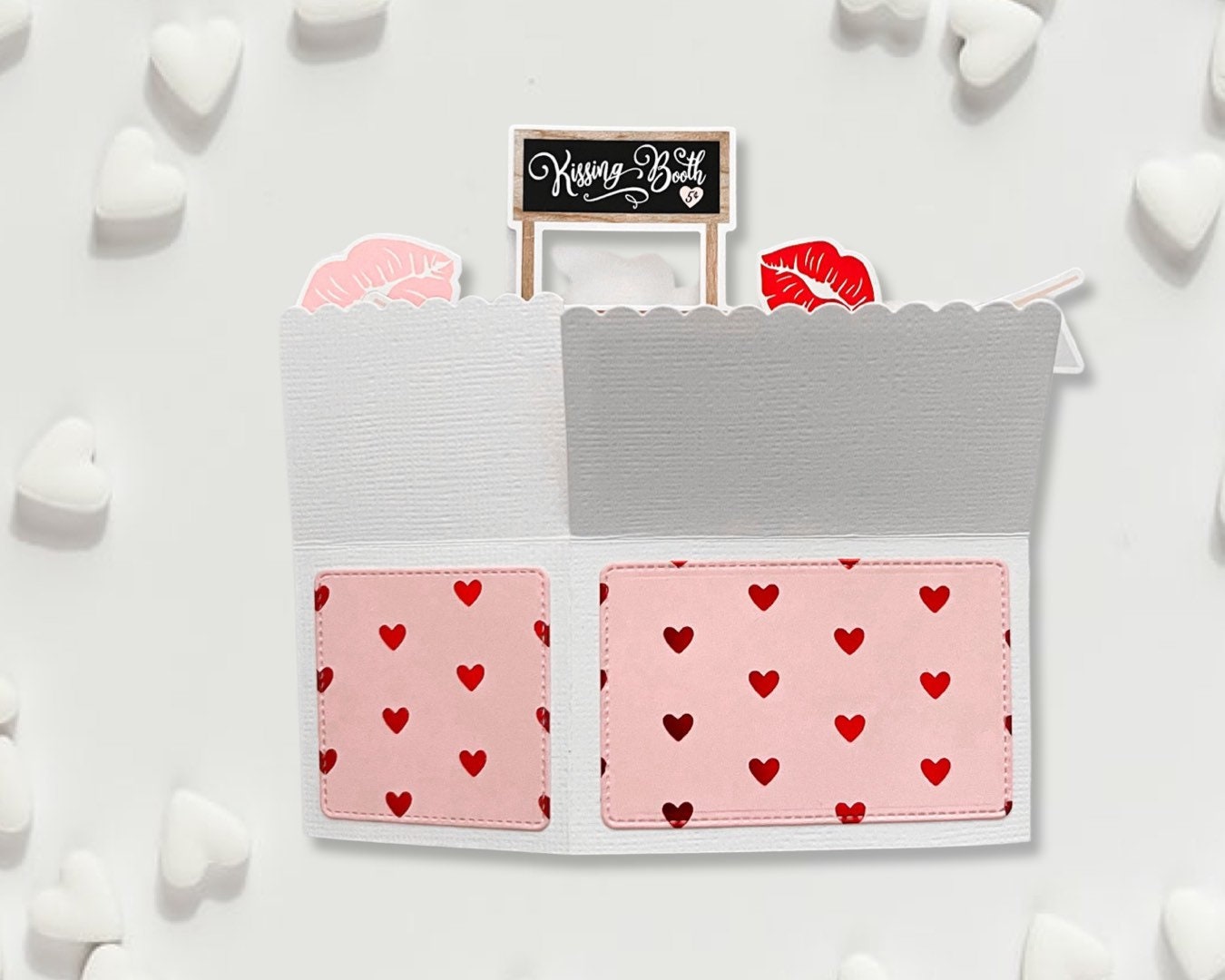 Card with heart pattern on a white background