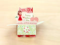 Pop-up card with a mother and her crafting tools design on a beige background