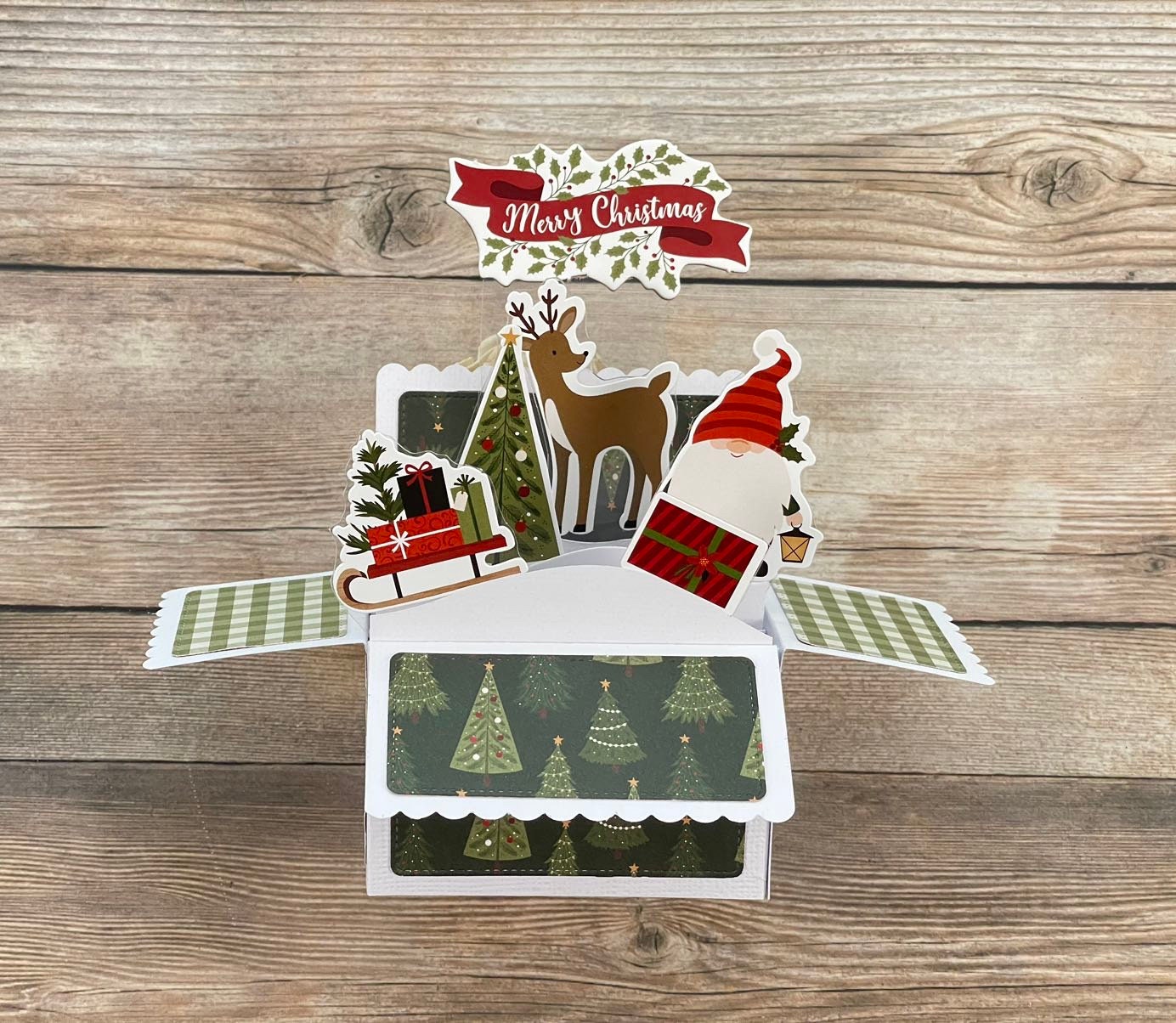 Handmade 3D Pop-Up Christmas Card | One of a Kind