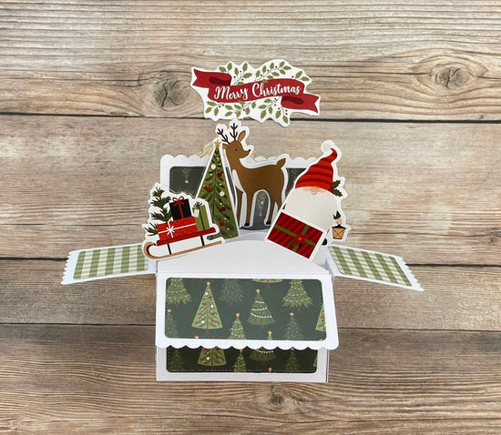 Tarjeta de Navidad 3D Pop-Up hecha a mano | Única en su clase