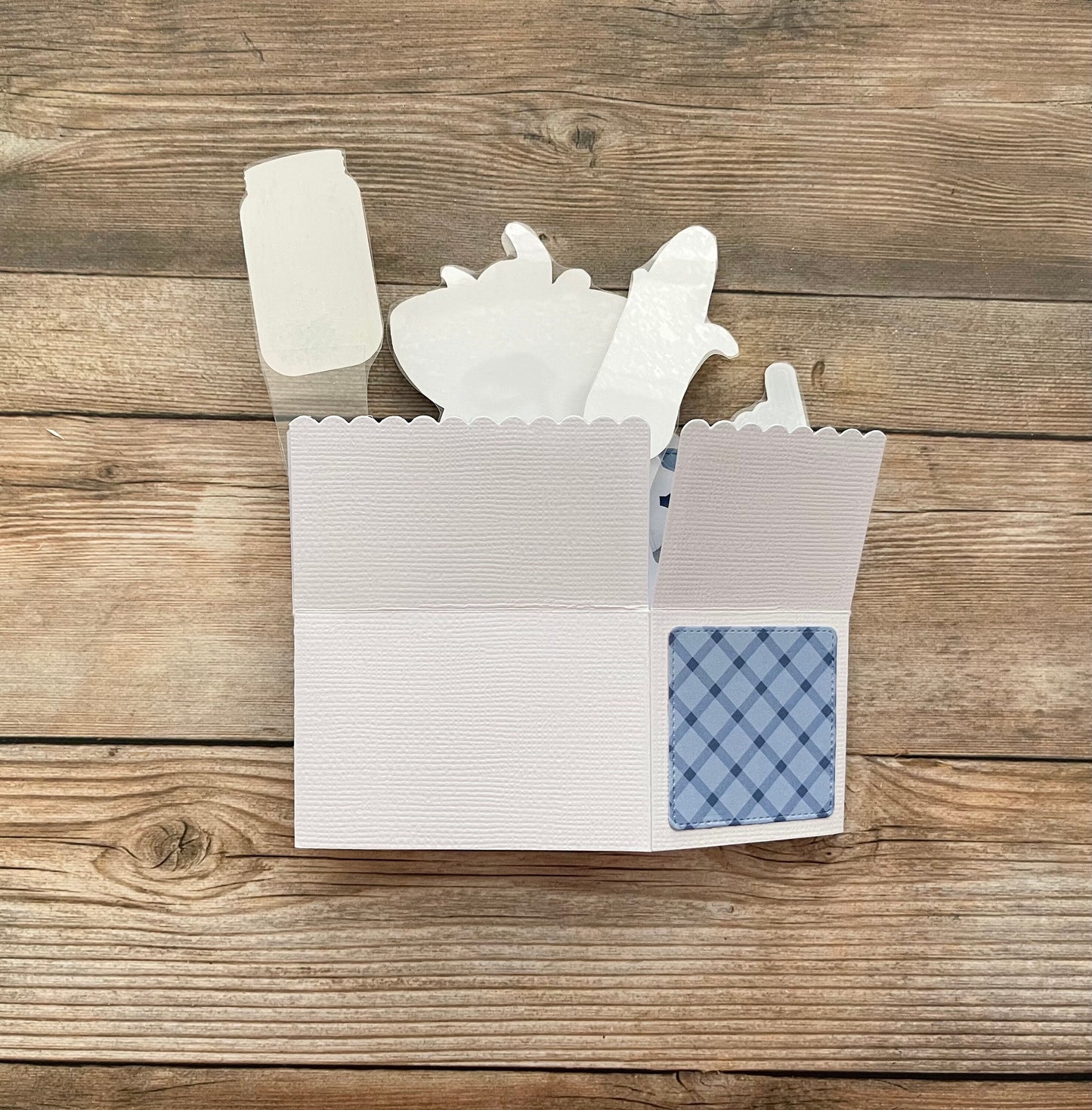Back of folded flat pop-up card