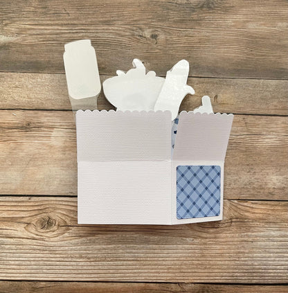 Back of folded flat pop-up card