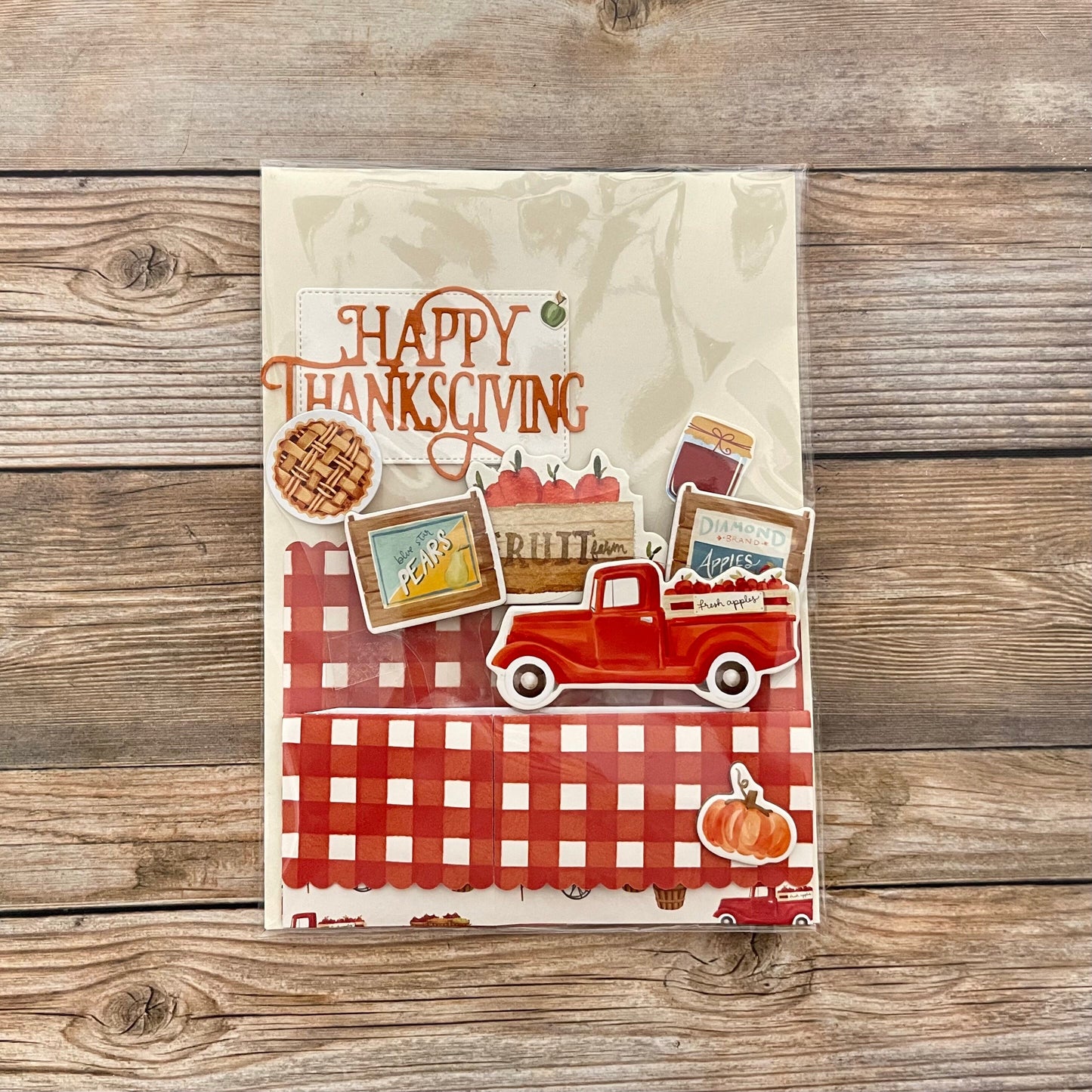 Handmade 3D Pop-Up Thanksgiving Card | One of a Kind