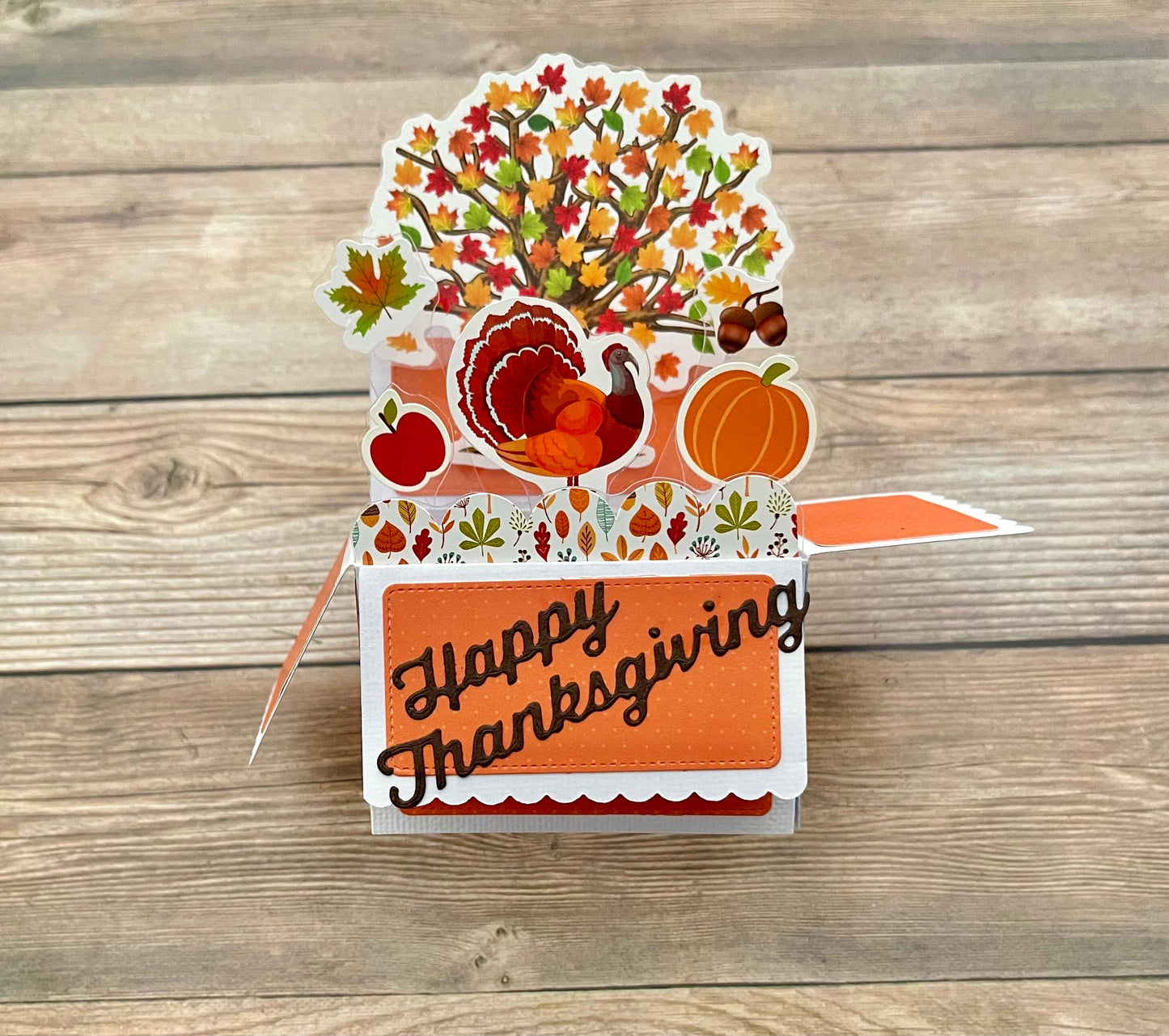 Handmade 3D Pop-Up Thanksgiving Card | One of a Kind