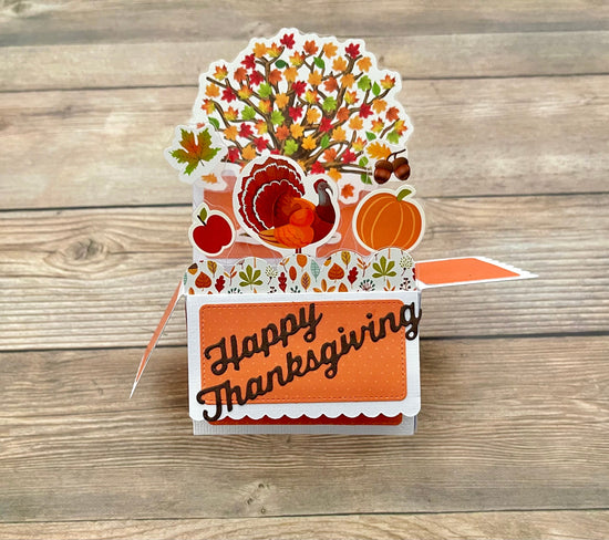 Handmade 3D Pop-Up Thanksgiving Card | One of a Kind