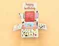 Box style pop-up card with makeup and cosmetics theme.